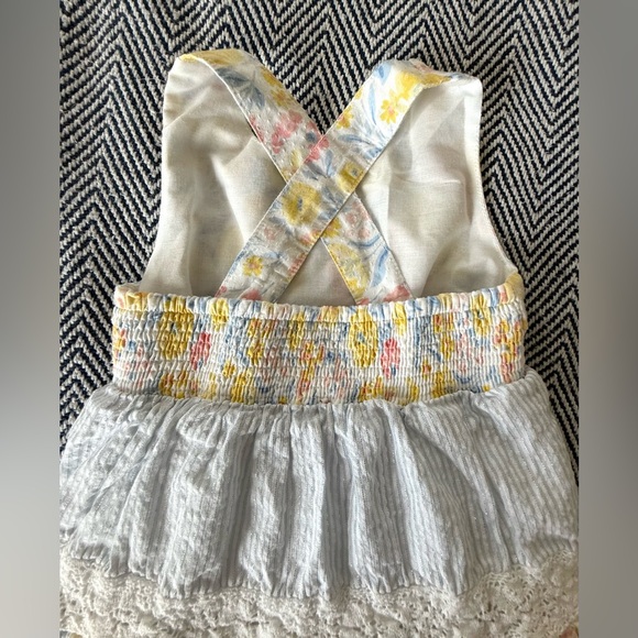 Tommy Bahama Toddler Girl Floral Dress | Size 18 mo| Lace Trim Tiered Sundress - Picture 2 of 5